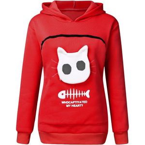 winter vrouwen hooded sweatshirts vrouwen Sweatshirt Animal Pouch Hood Tops Carry Kat Ademend Trui sweatshirts