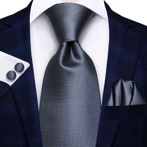 Hi-Tie Blauw Business Solid 100% Zijde Mannen Stropdas 8.5 Cm Ties Voor Mannen Formele Luxe Bruiloft Gravata