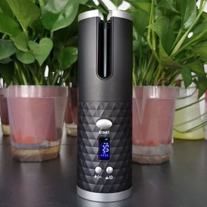 Draagbare Krultang Oplaadbare Automatische Usb Keramische Draadloze Professionele Verwarming Stok Lcd Display Spin Haar Tool