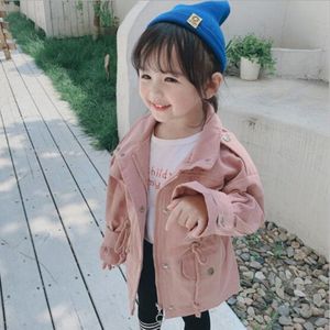 Mode Lente Herfst Baby Meisjes Geul Kids Solid Jacket Roze Kaki Kinderen Bovenkleding Klassieke Baby Geul 1-6yrs