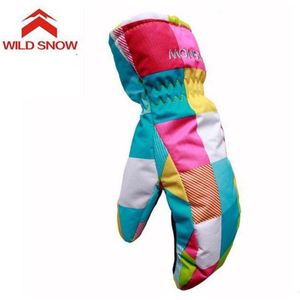 Wilde Sneeuw Vrouwen en Kinderen Ski Handschoenen Outdoor Waterdicht Winddicht Ademend Dikke Warm Skiën En Snowboarden Winter Handschoenen