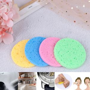 5pcs Gezicht Reiniging Wassen Product Natuurlijke Houtvezel Gezicht Wassen Reiniging Ronde Spons Beauty Makeup Tools