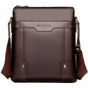 Weixier Mannen Messenger Bags Pu Lederen Schoudertas Crossbody Tas Mannen Handtas Mannelijke Kleine Zakjes Aktetas (Bruin)