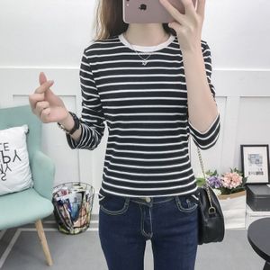 Lente Borstvoeding Kleding Ronde Hals Gestreepte Slim Dieptepunt Shirt Koreaanse Mode T-shirt