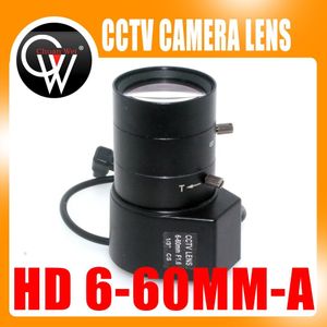 Hd 1/3 &quot;6-60mm f1.6 cs mount dc auto iris varifocale ir cctv lens voor box body camera