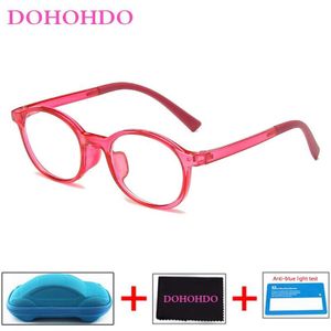 Dohohdo Baby Anti-Blauw Licht Brilmontuur Rood Roze Groen Frame Kinderen Goggle Vlakte Bril Kids Brillen eyewear