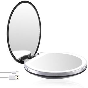 5 Kleur 3/10X Vergrootglas Verlichte Make-Up Spiegel Licht Mini Ronde Draagbare Led Make Up Spiegel Sensing Usb Oplaadbare make-Up Spiegel