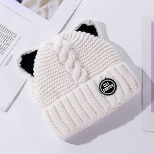 Yqyxcy Vrouwen Hoed Winter Beanie Fluwelen Dikke Warme Cartoon Kat Oor Bescherming Gebreide Cap Hoeden Voor Meisjes Vrouwen Motorkap femme