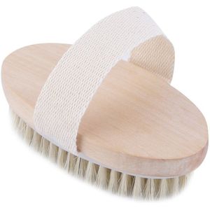 Droge Huid Body Natuurlijke Haren Borstel Zachte Spa Borstel Bad Massager Thuis Stimuleren Bloedsomloop Spa Douche Scrubber