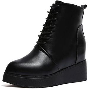 Stijl Vrouw Laarzen Hoge Hakken Enkellaars Voor Vrouwen Platform Wiggen Laarzen Dames Winter Schoenen Vrouw Zwart Maat 35-40