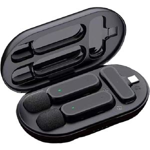 Draadloze Lavalier Microfoon Draagbare Opladen Box Audio En Video-opname Plug-En-Play Microfoon Voor Iphone En Android telefoons