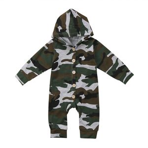Emmababy Jongen Meisje Camouflage Hooded Romper Mode Jumpsuit Baby Kid Playsuit Outfit Kleding Voor Unisex
