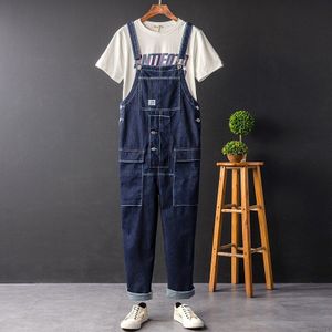 Man Jeans Bib Overalls Mode Losse Plus Size Hip Hop Homme Denim Jumpsuits Cargo Broek Blauw Leisure Vracht Wijde Pijpen broek