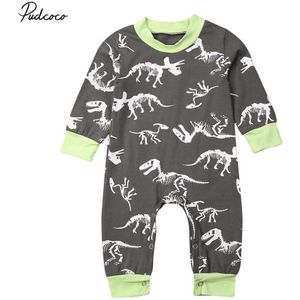 Baby Lente Herfst Kleding Pasgeboren Kid Baby Boy Dinosaur Kleding Romper Jumpsuit Lange Mouwen Animal Patchwork Print Outfit