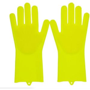 EEN Paar Magic Silicone Handschoenen Schoonmaken Handschoenen Afstoffen | Schotel Wassen | Pet Care Groomin | Geïsoleerde Keuken Helper Afwassen handschoenen