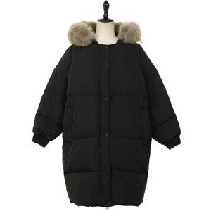 Winter Jas Vrouwelijke Jas Bontkraag Warm Losse Down Parka Toevallige Lange Hoodie Beneden Katoenen Jas Vrouwen Куртка Зимняя Женская