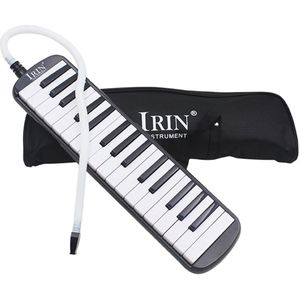 Irin 1 Set 32 Key Piano Stijl Melodica Met Doos Orgel Accordeon Mond Stuk Blow Key Board (Zwart)