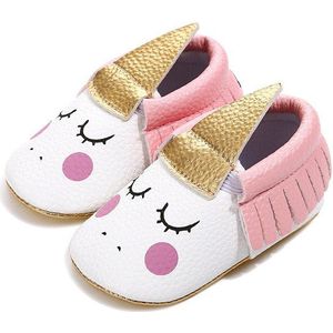 Leuke Mooie Peuter Infant Baby Meisjes Cartoon Eenhoorn Gedrukt Anti Slip Eerste Wandelaar Mocassins Crib Prewalker Zachte Tong Schoenen