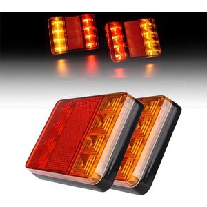 1Pc 12V Waterdichte Duurzame Auto Truck 8LED Achterlicht Waarschuwing Remlichten Lamp Achter Voor Trailer Caravans boten Vrachtwagen Licht