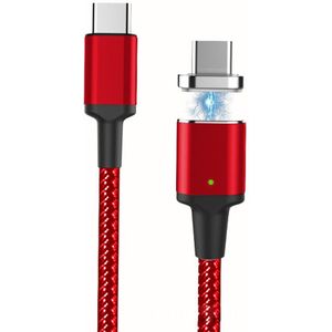 Type-C Om Type-C Magnetische Geweven Snelle Opladen Data 1.8 M USB-C Kabel 20 V/5A pd E-MARK 100W Voor Ipad/Macbook Pro/Ari Laptop