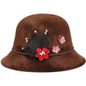 mode unisex Suede brede rand Lente vilt fedora parels hoeden vrouwen Vintage Brede Rand Floppy chapeau femme Pnama hoed