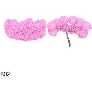 72/144 Pc Mini 2 Cm Goud Roze Roos Rode Glitter Bloem Kunstmatige Rose Bloem Voor Diy Box scrapbooking Thuis Bruiloft Decoratie