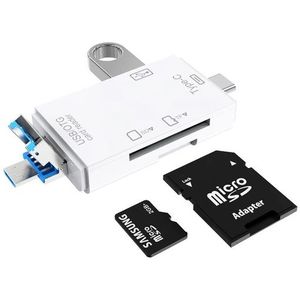 Universele Kaartlezer 6 In 1 Tablet Pc Camera Sd Flash Geheugenkaart U Disk Android Telefoon Netbook Pc Type C Micro Usb Otg Adapter
