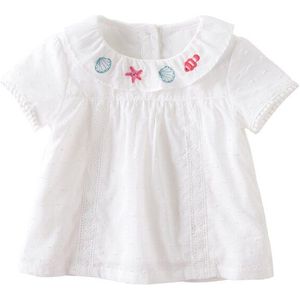 DBJ13902 Dave Bella Zomer Baby Meisjes Leuke Borduren Shirts Baby Peuter Tops Kinderen Kleding