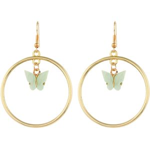 Leuke Vlinder Vrouwen Oorbellen Roze Kleur Acryl Stud Oorbellen Dier Zoete Kleurrijke Stud Oorbellen Meisjes Sieraden