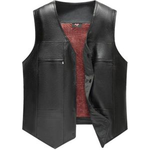 Bigsweety Mode Mannen Pu Leer Fleece Vest Grote Maat Herfst Winter Midden-Aged Mode Mannen Geladen Fleece vest Jas