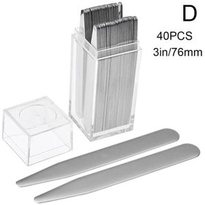 2.5 Inch Kraag Ondersteuning Kraag Insert Matte Metalen Kraag Transparant Boxed Insert Bamboe Stuk Mannen Shirt Kraag Ondersteuning