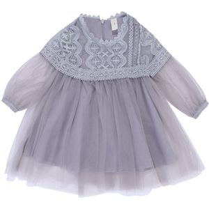 Bloem Meisje Prinses Jurk Kids Baby Tulle Patchwork Kant Lange Mouw Tutu Mini Jurken