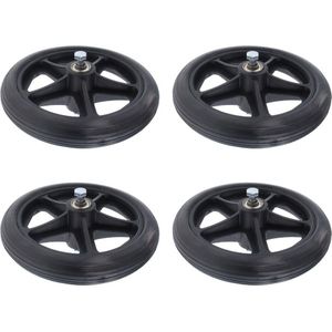 4 Pcs Universal 7 Inch Wheels Caster Partsw/5/16 Inch Bearing Durable Black