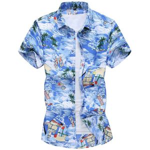 45Kg-120Kg Zomer Mode Mannen Korte Mouwen Casual Shirts Regular Fit Hawaiian Strand 5XL 6XL 7XL