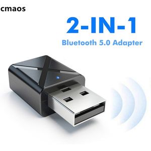 Bluetooth 5.0 Stereo Audio 2in1 Ontvanger Zender Mini Bluetooth Aux Rca Usb 3.5Mm Jack Voor Tv Pc A2 Auto kit Draadloze Adapter