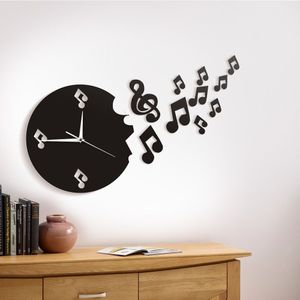 1 Stuk Muzieknoot Vloog Van Wandklok Fly Music Notes Modern Muur Horloge T Art Muziek Studio Voor muziek