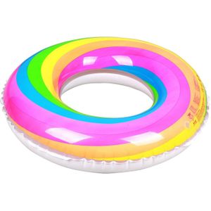 23-35 Inch Opblaasbare Regenboog Zwembad Drijft Pvc Zwemmen Ring Voor Volwassenen Kinderen Outdoor Spa Zwembad Accessoires