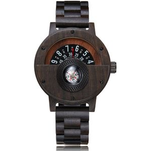 Creatieve Kompas Draaitafel Nummer Houten Horloge Mannen Volledige Hout Band Vintage Natuurlijke Hout Horloges Relogio relojes de madera