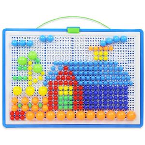 Mozaïek Pegboard Kids Educatief Speelgoed 296pcs Paddestoel Nagels Jigsaw Puzzels Leren Speelgoed HFing