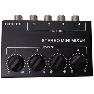 ABHU-Cx400 Mini Stereo Rca 4-Kanaals Passieve Kleine Mixer Mixer Stereo Dispenser Voor Live En Studio