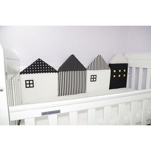 4 Stks/set Baby Bed Bumper Little House Patroon Crib Bescherming Baby Cot Newbron Beddengoed Set Baby Nursery Bedding Bumper