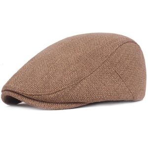 Showersmile Platte Caps Voor Mannen Katoen Linnen Eendenbek Klimop Cap Vrouwen Vintage Effen Oranje Casual Herfst Baret Cabbie Cap Unisex