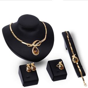 Luxe Nigeriaanse Vrouwen Bruiloft Sieraden Sets Big Chunky Ketting Oorbellen Bruids Dubai Gouden Afrikaanse Kralen Sieraden Set