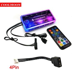 Coolmoon Smart Muziek 5V 3Pin Argb Afstandsbediening Hub Voor Coolmoon 6Pin Chassis Cooling Fans 4Pin Licht Strip Warmte dissipatie