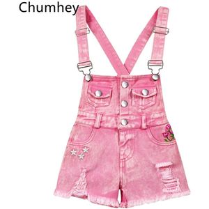 Chumhey 2-10T Kids Overalls Zomer Meisjes Jarretel Denim Shorts Roze Jeans Kinderen Kleding Kawaii Bebe Jumpsuit Kind kleding