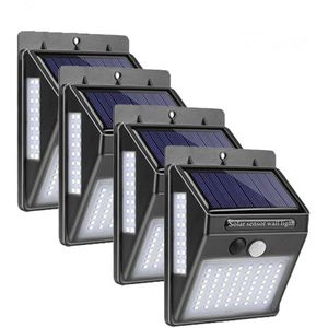100 LED Solar Light 4 stuks Outdoor Tuin Decoratie Verlichting Waterdicht Path Solar Wandlamp PIR Motion Sensor Zonne-energie lamp