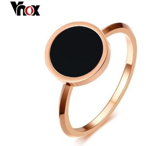 Vnox Elegante Eenvoudige Vrouwen Ring Rose Goud-Kleur Rvs Alliantie Dagelijks Sieraden