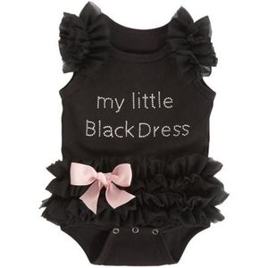 Baby Romper Pasgeboren Baby Baby Meisjes Kleding Zomer Mouwloze Mesh Ruches Jumpsuit LIttle Black Dress Outfits Sunsuit