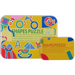 Houten Patroon Dieren Puzzel Vorm Tangram Puzzel Sorteren Andstacking Game Educatief Speelgoed Voor Peuters