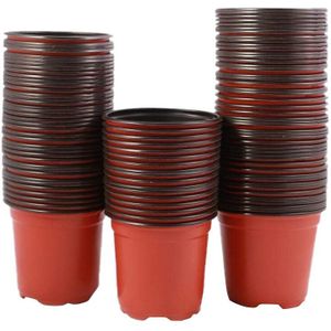 200Pcs 4 Inch Plastic Bloem Zaailingen Kwekerij Levert Planter Pot/Potten Containers Zaad Starten Potten Planten Potten